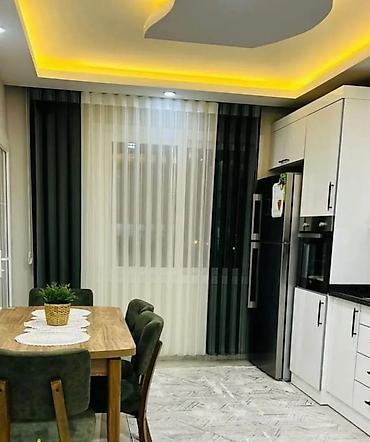 perde dekorları: Mətbəx və qonaq otaqları üçün hazır tikiş pərdə dəstləri - Model — 2
