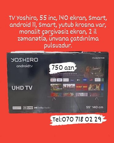 Televizorlar: Televizor Anbardan satışı bizde. Butun modeller satişda var.Qiymətlər — 9