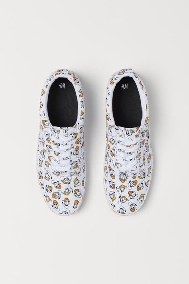 Детская обувь: H&amp;M канвас Donald Duck белые кеды, новые, размеры: 43 Цена