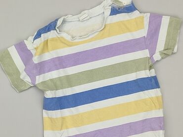 kombinezon granatowy w kwiaty: T-shirt, H&M, 1.5-2 years, 86-92 cm, condition - Good