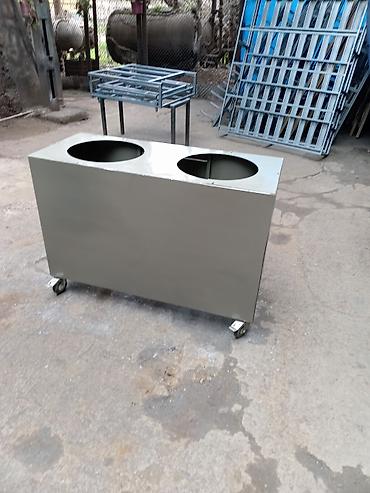 Tullantı qabları: İki bölməli metal tullantı qutusu korpusu - Material: qalın metal — 3