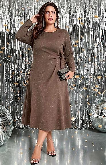 Elegantna midi haljina sa šljokičastim efektom XL 2XL 3XL - Kroj