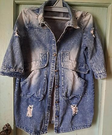 джинсова: Джинсовая куртка, Свободная модель, Осень-весна, 3XL — 3
