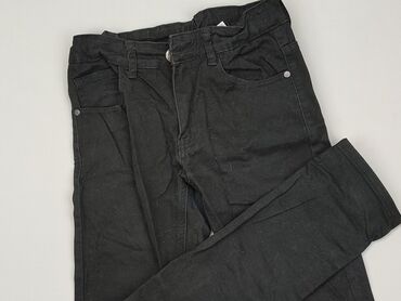 czarne rozszerzane spodnie: Jeans, 11 years, 146, condition - Good