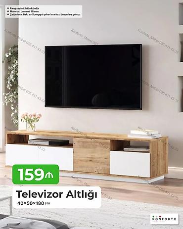 utu alti: Televizor altlığı – 40×50×180 sm - Material: 18 mm laminat - Rəng — 1