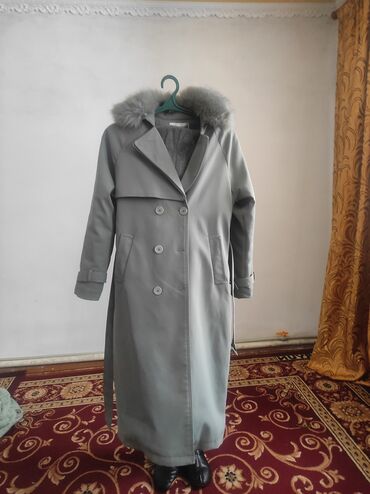 куртка женский короткий: Пальто, Осень-весна, Длинная модель, С поясом, M (EU 38)