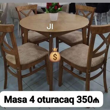 Masa və oturacaq dəstləri: Yeni, 4 stul