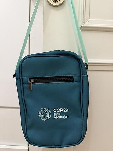 brend canta: COP29 Baku Azerbaijan yazılı çiyin çantası - Rəng: tünd mavi-göy — 2