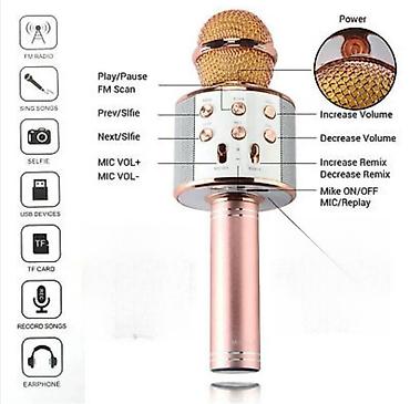 hsr 48: Bluetooth karaoke mikrofon rozi 858. bluetooth karaoke mikrofon rozi — 1