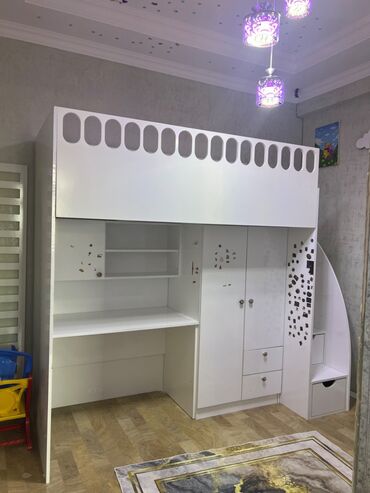 двухместная кровать: Новый, Для девочки и мальчика, С матрасом, С выдвижными ящиками, Азербайджан