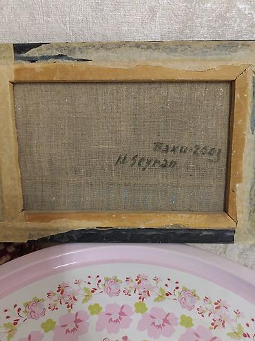 dekorativ boya: Yağlı boya tablo – Bakı panoraması Kolleksiyaçılar və Bakı mövzulu — 2