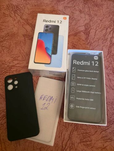 Redmi: Redmi 12, 256 GB, rəng - Qara, Sensor, Barmaq izi, İki sim kartlı