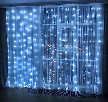 Светодиодные гирлянды: Гирлянда 3 метра в длину 3 метра в ширину 

 3*3 шторки Новый год — 10