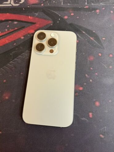 ми 14 про цена в бишкеке: IPhone 15 Pro, Колдонулган, 128 ГБ, White Titanium, Коргоочу айнек, 88 %