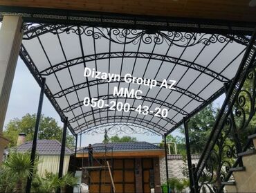 Naveslər, markizlər: Möhkəm metal konstruksiyalı və polikarbonat örtüklü, qövs formalı — 3