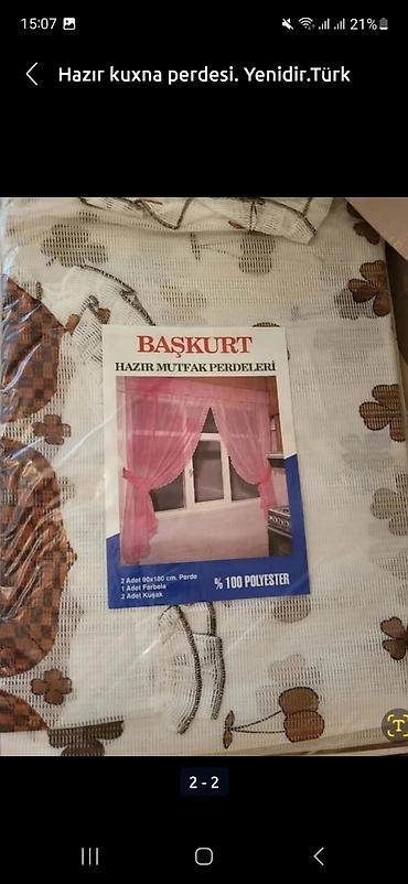 perde ucuz: Hazır kuxna perdesi. Yenidir.Türk istehsalı. Ölçüleri üzerinde — 2