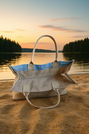 Шопперы: Сумка-шоппер с принтом парусника, плывущего по морю с видом на горы — 30