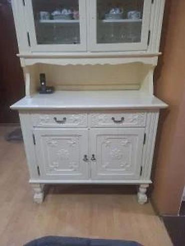 konzola za hodnik: ETNO VITRINA BELA | Etno vitrina puno drvo dobro stanje. 175cm — 2