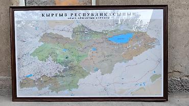 текстиль шторы: Кыргыз Республикасынын карталары. Заказ менен чыгарып беребиз — 1