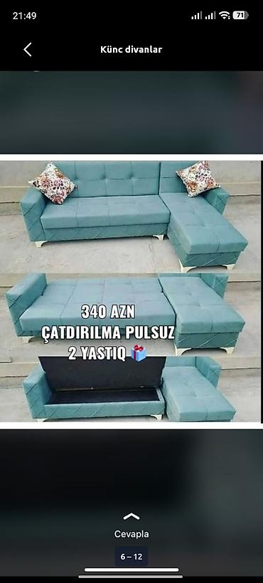 divan koşesi: Künc divan, Yeni, Açılan, Bazalı, Parça, Şəhərdaxili pulsuz çatdırılma — 1