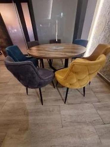 stilska sofa: VELIKI OKRUGLI STOLOVI ZA RESTORANE RX665 | Izrada po meri Dezen ploče — 5