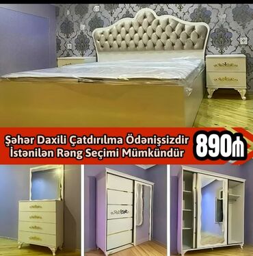 Yataq otağı dəstləri: 2 təknəfərlik çarpayı, Dolab, Termo, Tumba, Azərbaycan, Yeni — 22