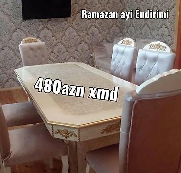 heyet stol stul: Qonaq otağı üçün, Yeni, Açılmayan, Dördbucaq masa, 6 stul — 4