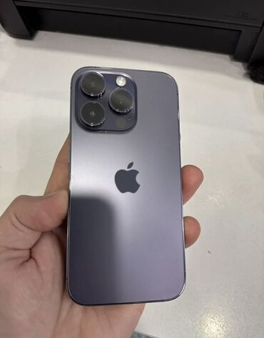 Apple iPhone: IPhone 14 Pro, 256 GB, Deep Purple, Zəmanət, Simsiz şarj, Face ID