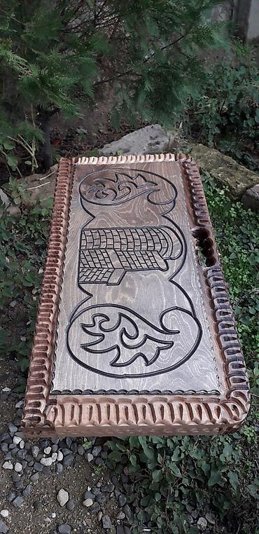Nərdlər: Taxta oyma nərd–şahmat taxtası - Material: tam ağacdan hazırlanmış — 4