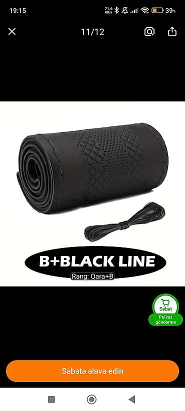 fiat tempra rul: Avtomobil sükanı üçün əl ilə tikilən üzlük – B+ Black Line (Rəng — 1