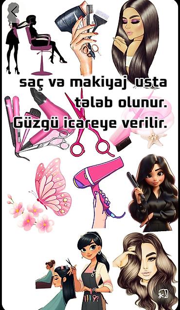 daye axtariram tecili: Salonumuzda saçmakiyaj və dırnaq usta tələb olunur. stolların — 1