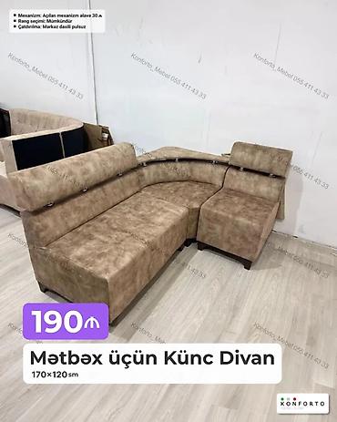 Mətbəx üçün Künc Divan — 170×120 sm - Rahat L formalı dizayn, mətbəx