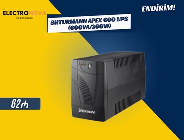 Kompüter ehtiyyat hissələri: ⚡ SHTURMANN APEX 600 UPS (600VA/360W) ✅ 600VA / 360W gücündə UPS ✅