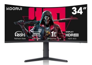 Kompüter ehtiyyat hissələri: Gaming monitor Koorui 34' duym satıram Heç bir problemi yoxdur, yaxşı