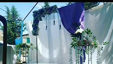 Dekorlar və bəzəklər: Tədbir dekoru və bəzək icarəsi - Dairəvi metal arka kompozisiyası — 4