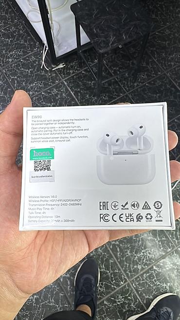 радио fm: Беспроводные вакуумные наушники, Hoco, AirPods Pro 2, Новый — 1