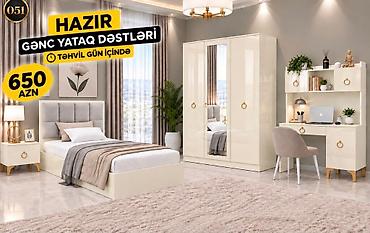 yataq ortuyu destleri: Hazır Gənc Yataq Dəstləri – 650 AZN Komplektin tərkibi: - Tək — 3