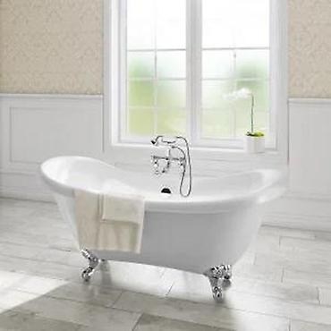 Slavine: Britanski „telephone style” set za kadu – slavina sa ručnom tuš — 10