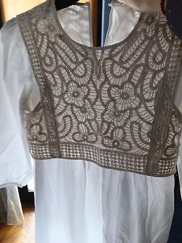 Haljine: Bela haljina sa heklanim prslukom - Model: bela pamučna/platnena — 9