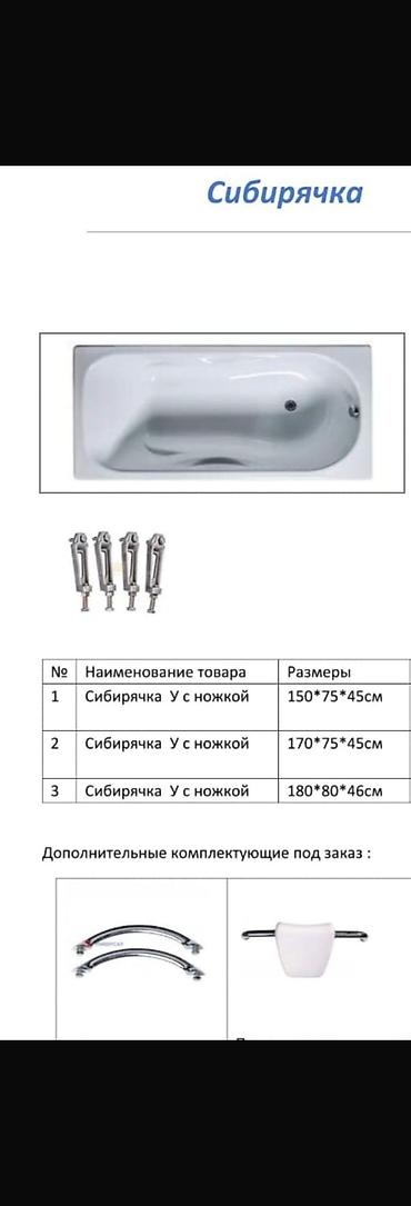 Ванны: Ванны чугун металл акрил размеры металлических ванн от 1.05 до 1.70 в — 5
