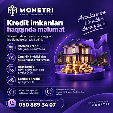 💳 Kredit imkanları haqqında məlumat Sizə müxtəlif ehtiyaclarınıza