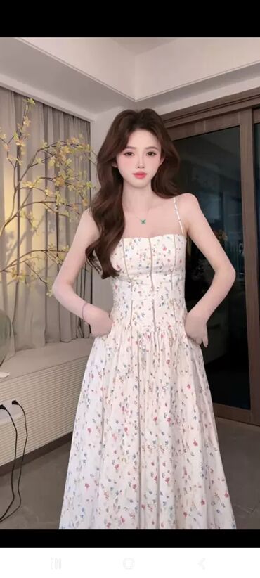 белые длинные платья: Күнүмдүк көйнөк, Кытай, Жай, Узун модель, Стандарт