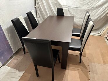 usaq ucun stol stul: Qonaq otağı üçün, Dördbucaq masa, 6 stul