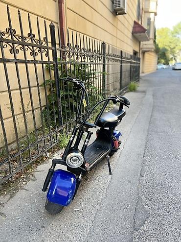 Elektrikli skuter – chopper tipli şəhər modeli - Rəng: mavi/göy