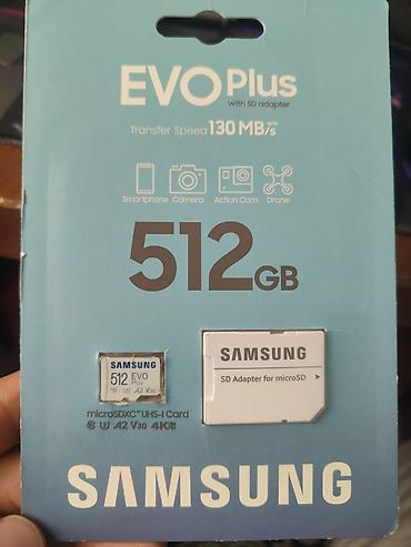 Карта памяти Samsung EVO Plus microSDXC 512 ГБ с адаптером SD. -