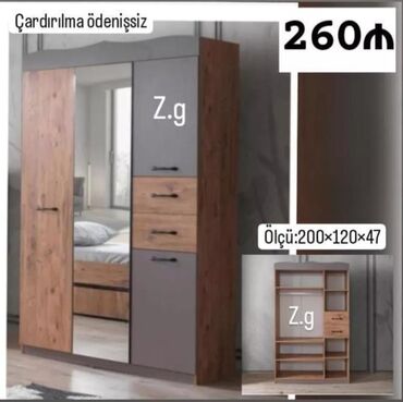 duz corek: Yeni, 3 qapılı Düz dolab, Şifonyer