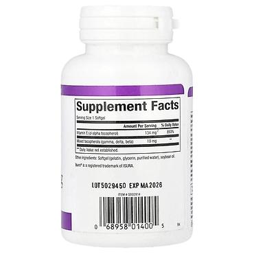 karas kapsul: Natural Factors Mixed Vitamin E 134 mg (200 IU) – 90 softgel Məhsulun — 2