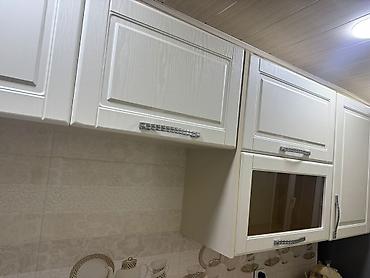 mdf divar panelleri: Mətbəx üçün asma dolablar dəsti - Rəng: krem/şampan ağ - Material — 3