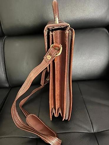 Torbe: Kožna poslovna torba Marko – tamno braon - Materijal: prirodna goveđa — 5