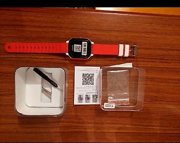 smart wacth: Uşaq GPS ağıllı saatı – qırmızı/ağ rəngli silikon kəmərli model — 1